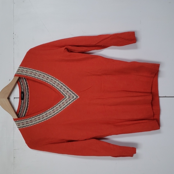 JCrew fairisle vneck fine merino sweater M/L - Picture 2 of 5